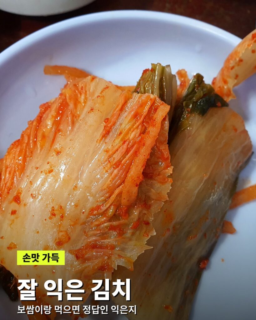 보쌈과 잘 어울리는 잘 익은 배추김치